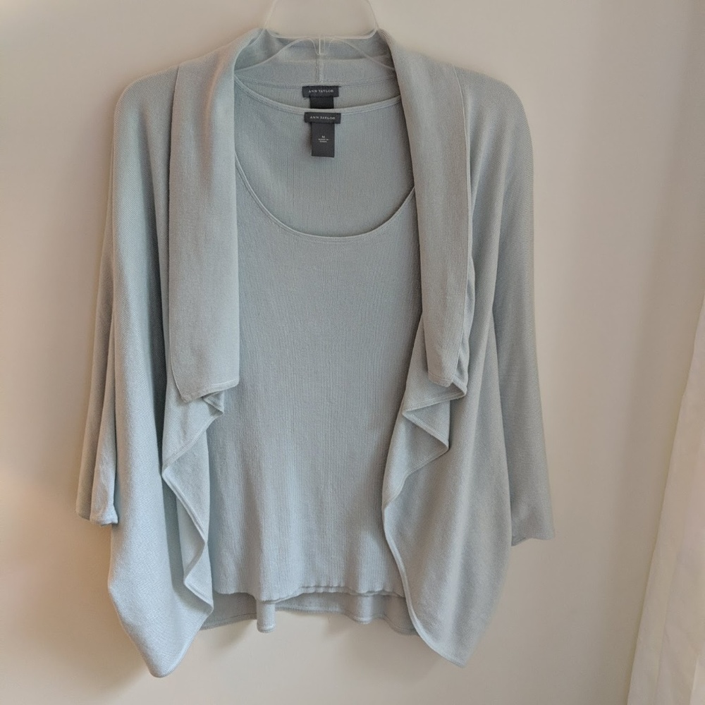 [Ann Taylor] Silk & Cashmere Tank + Cardigan Set